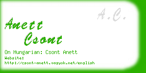 anett csont business card